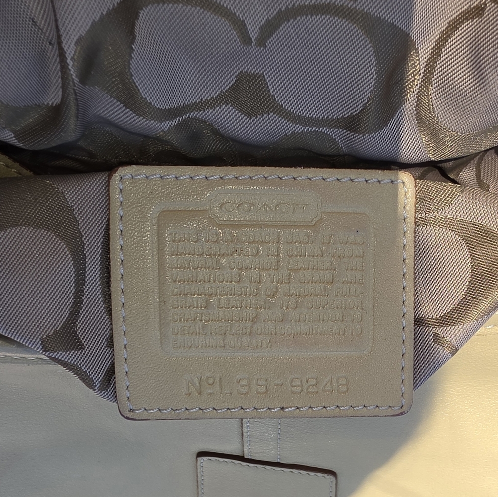 Coach Soho Flap Shoulder Bag, style number 9248. Beige Tan Leather. - Picture 17 of 17